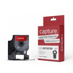 Capture 6mm x 7m Black on White Tape - Durable, High-Quality Adhesive for Perfect Labeling!